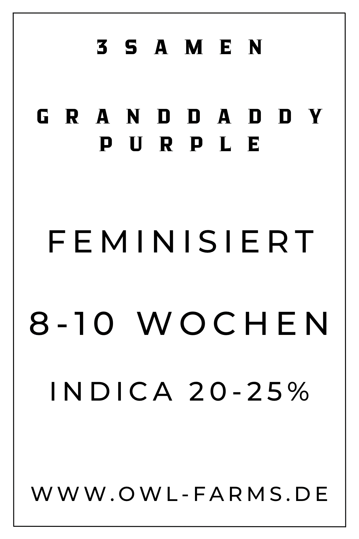 Granddaddy Purple Feminisiert 3 Samen