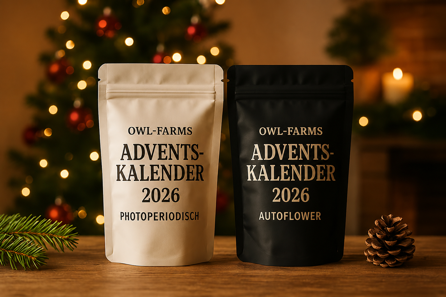 OWL-Farms Cannabis Samen Adventskalender Gemischt Edition S – 76 Samen, 26 Sorten, Autoflower & Photoperiodisch, 24 nummerierte Tütchen
